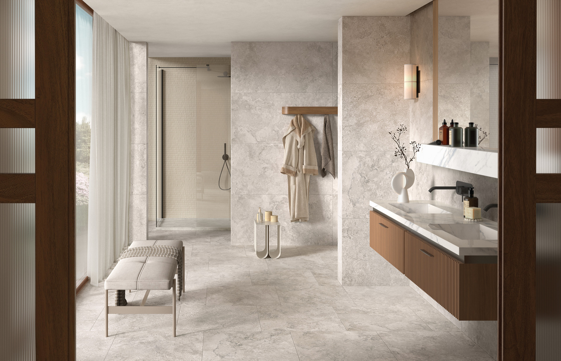 obklad v imitácií kameňa do kúpeľne